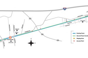 Detailed Double Track Project Map: Phase 1 (west to east)